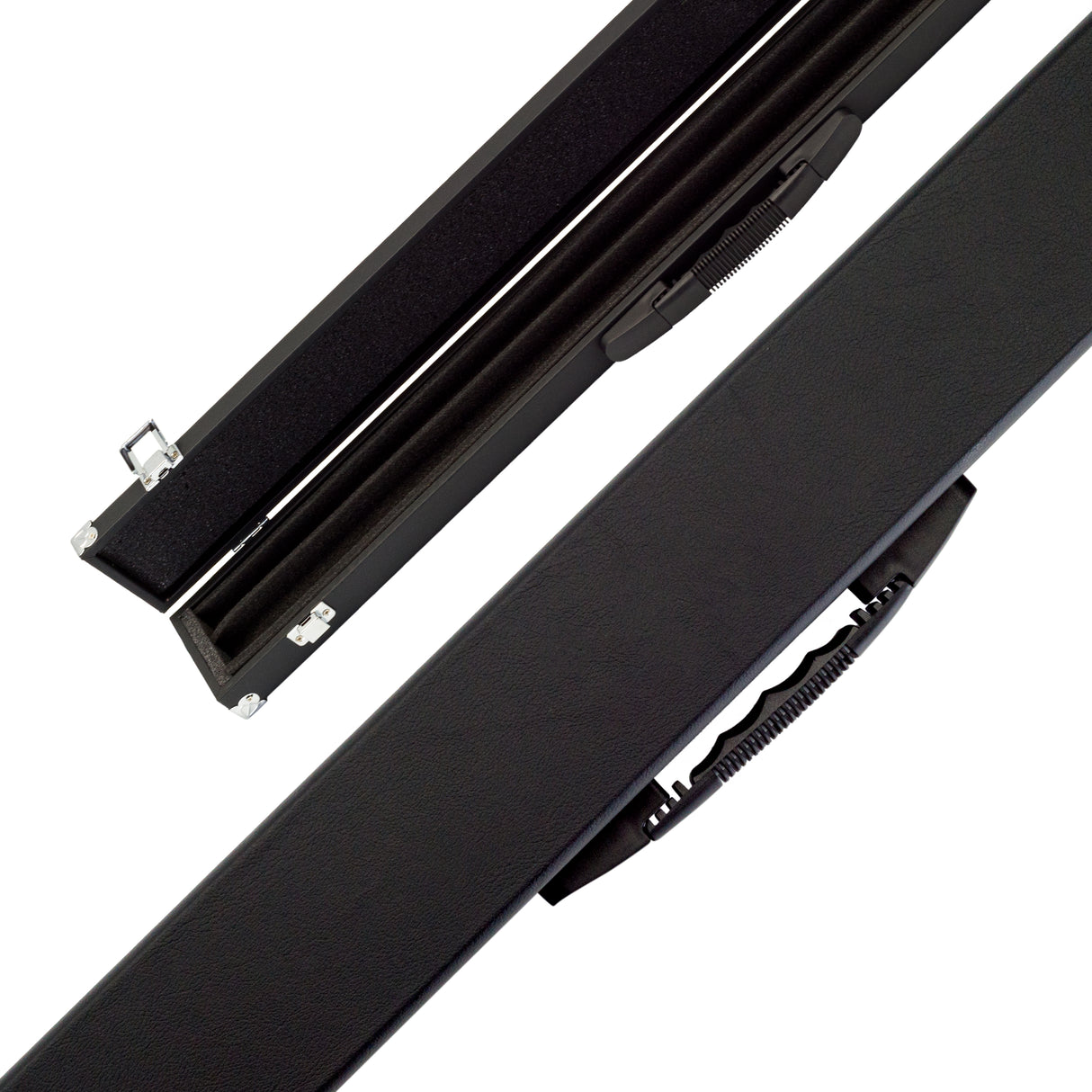 Jonny 8 Ball Walnut 57 Inch Two Piece English Pool Cue and Case Set 8.5mm Red Layered Tip