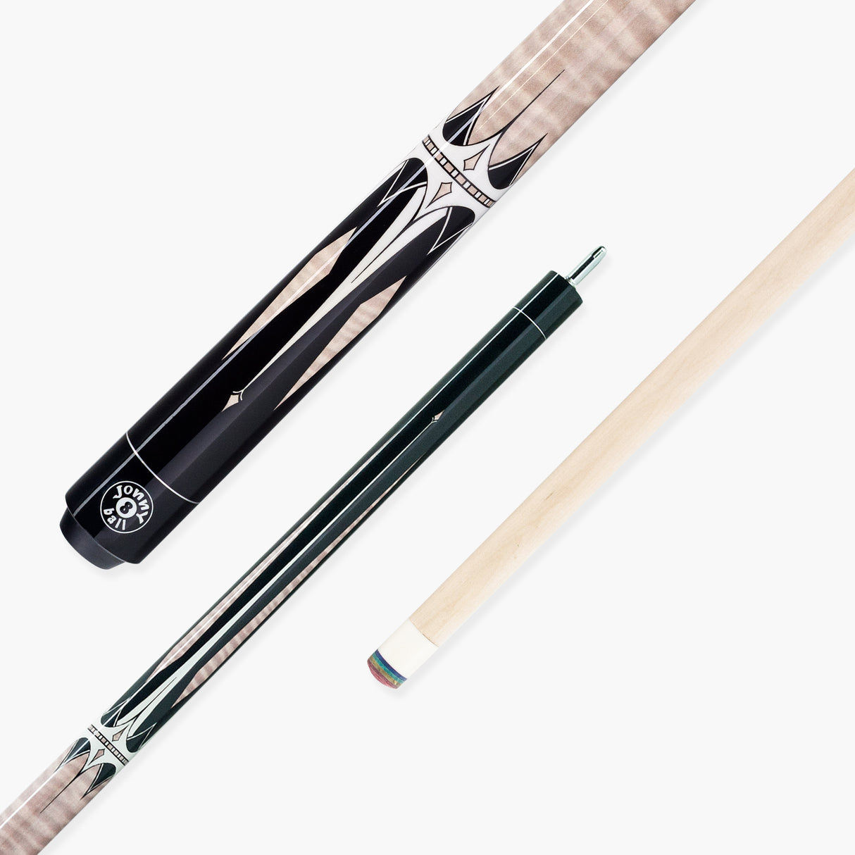 Jonny 8 Ball Harpoon 58 Inch 2 Piece American Pool Cue with Birch Shaft and 13mm Layered Tip