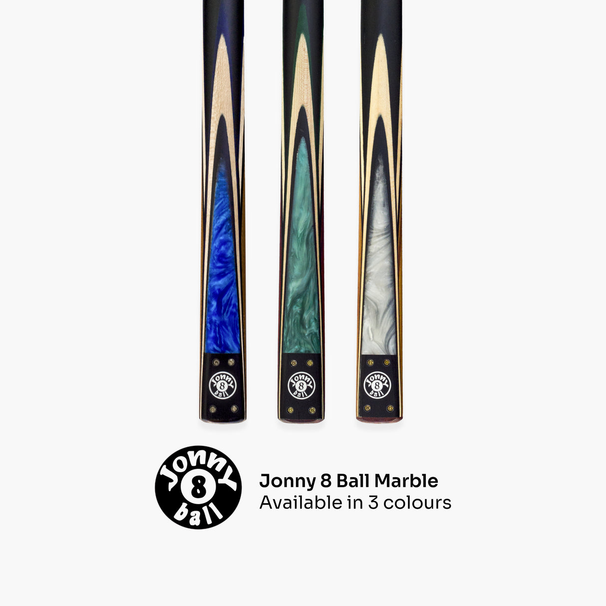 Jonny 8 Ball Marble 57 Inch 2 Piece Matching Ash Snooker Pool Cue with 9mm Tip