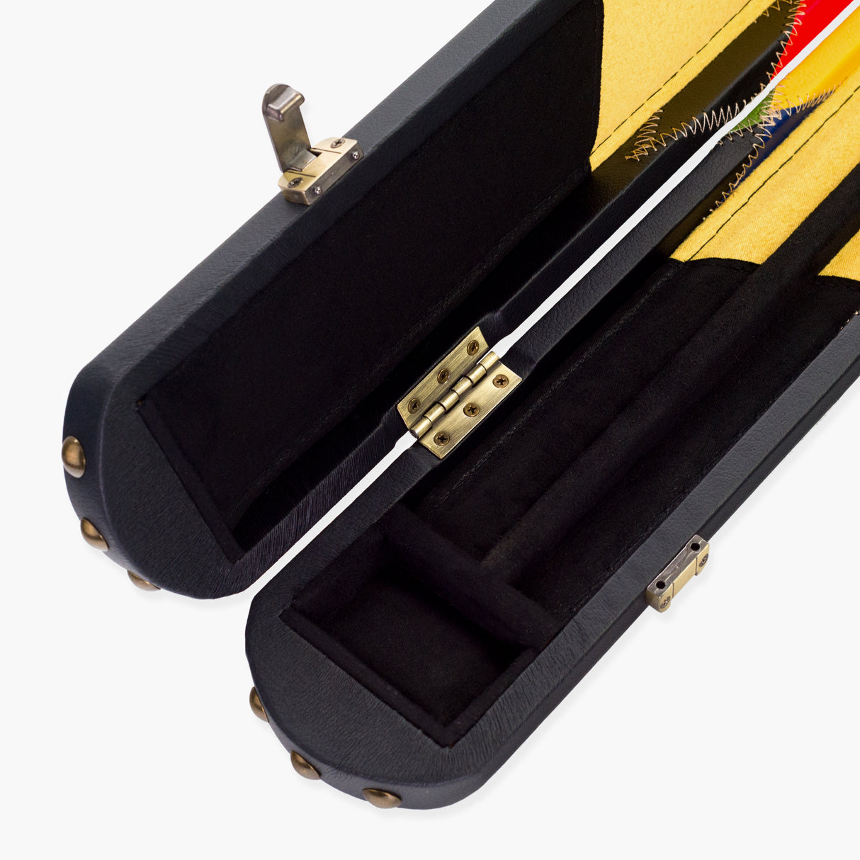 Baize Master 3/4 Joint 2 Slot DIAMONDS Luxury Round End Case with Studs - Holds 1 x ¾ Cue + Extensions and Accessories