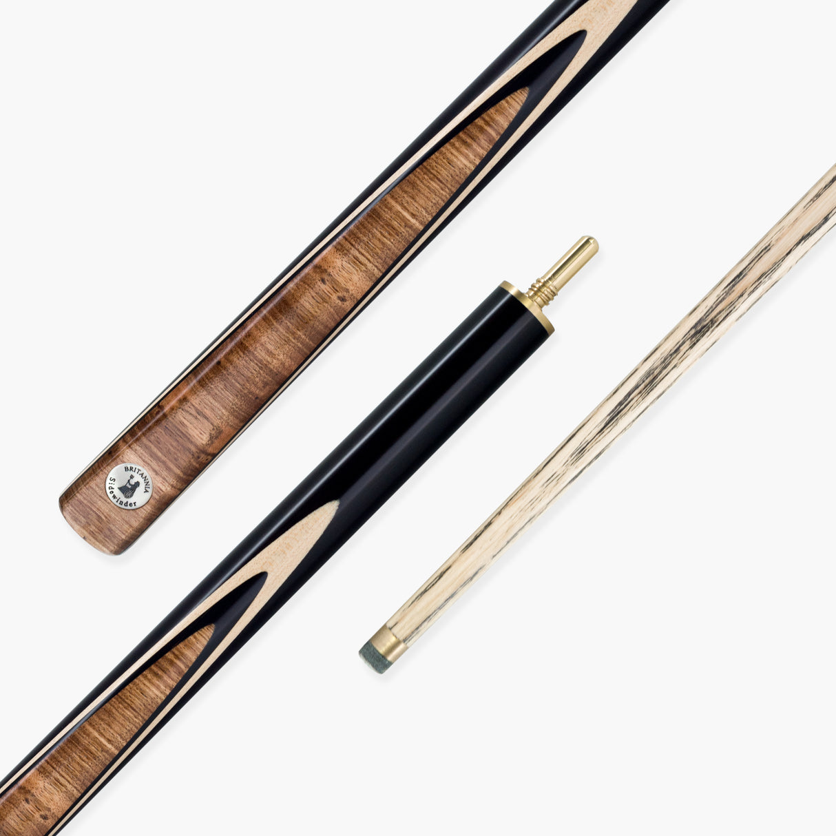 Britannia Sidewinder Traditional Hand Spliced 3/4 Jointed English Pool Cue 8.5mm Tip