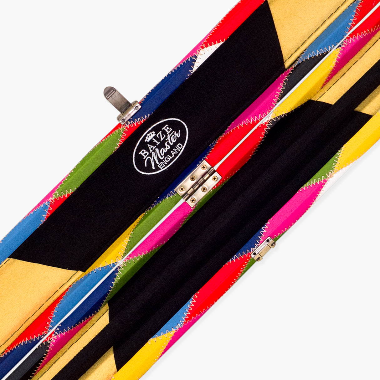 Baize Master 3/4 Joint 2 Slot DIAMONDS Luxury Round End Case with Studs - Holds 1 x ¾ Cue + Extensions and Accessories