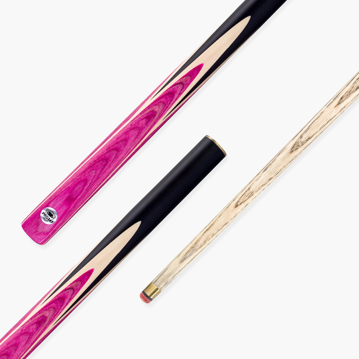 PRO147 Pink Windser 3/4 Joint Snooker and Pool Cue and Case Set 9.5mm Red Layered Tip