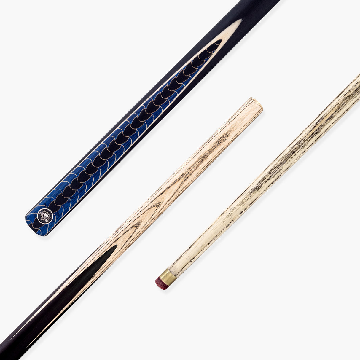 PRO147 Blue Dragon 2 Piece 57 Inch Snooker and English Pool Cue and Case Set with 9.5mm Red Layered Tip