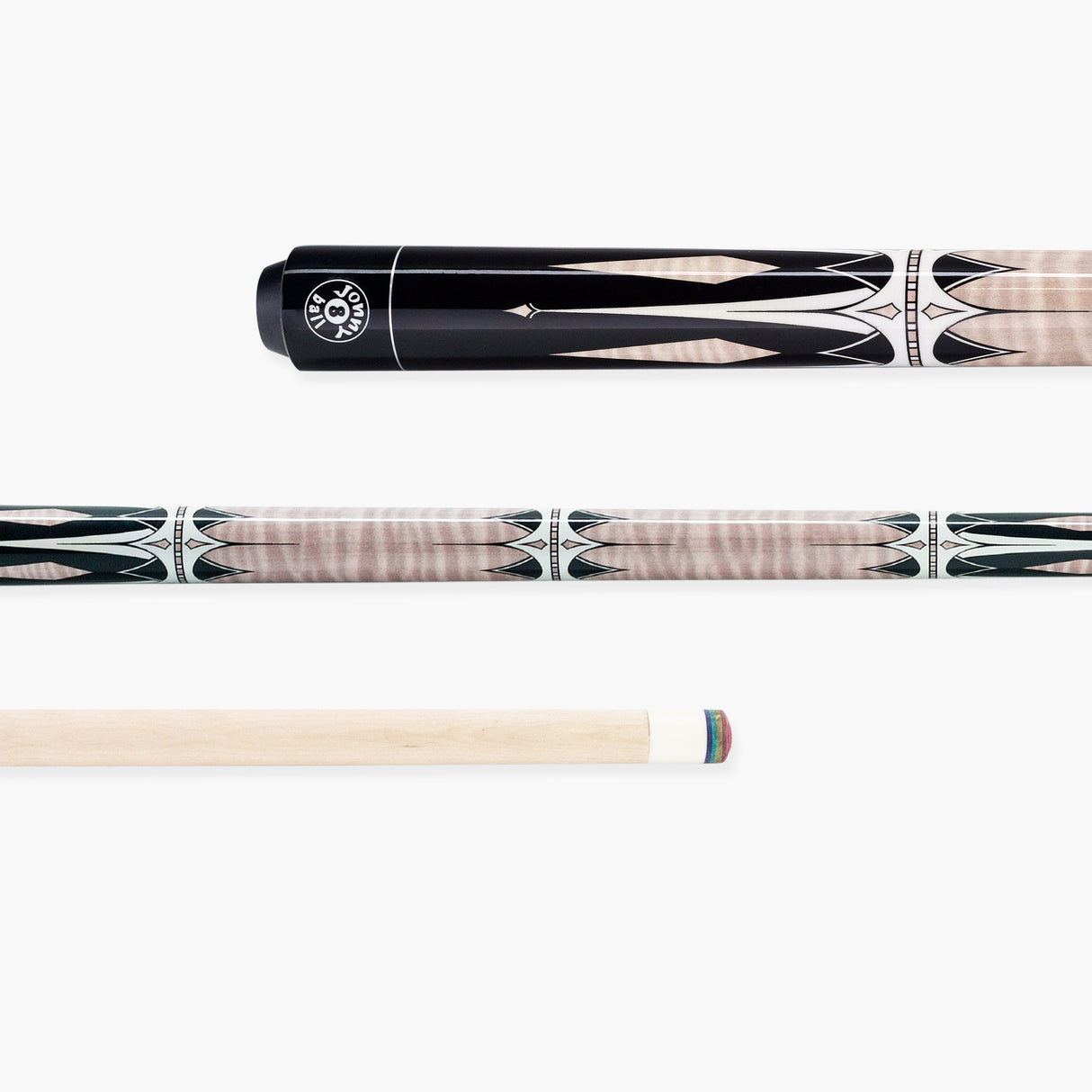 Jonny 8 Ball Harpoon 58 Inch 2 Piece American Pool Cue with Birch Shaft and 13mm Layered Tip