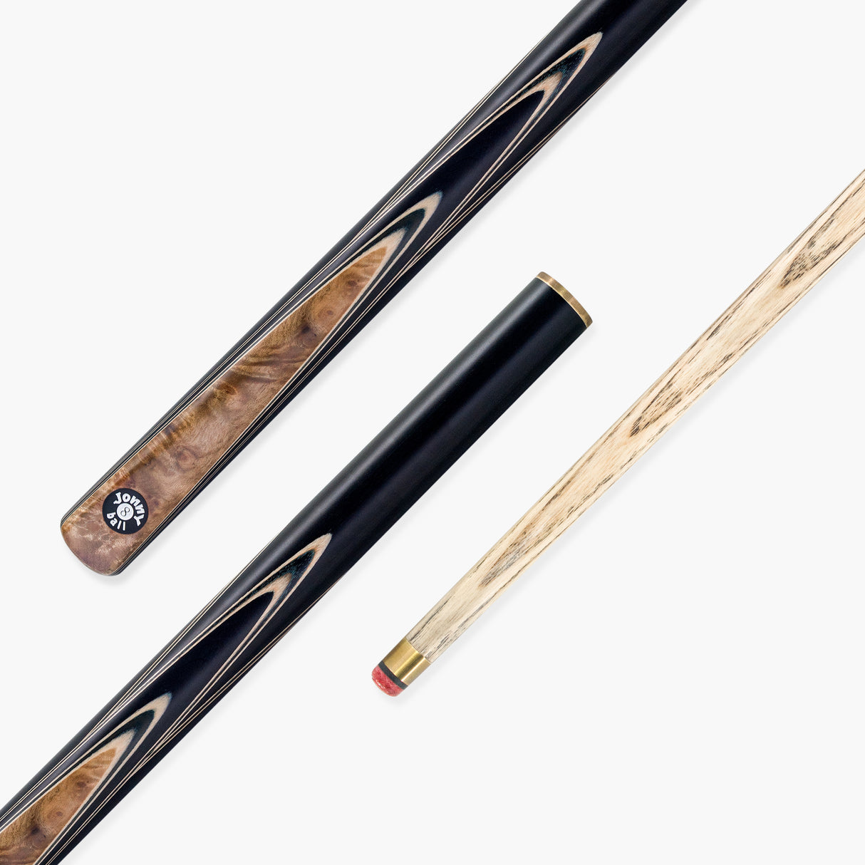 Jonny 8 Ball Pearl Series Gold Burl 3/4 Joint Cue and Case Set with 9mm Professional Layered Leather Tip