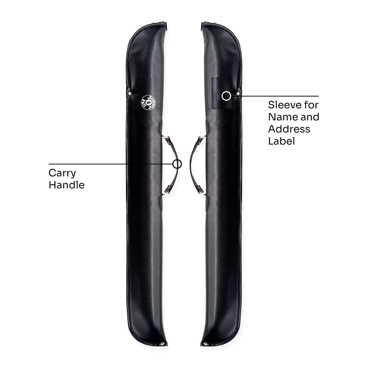 Jonny 8 Ball 57 Inch 2 Piece Pub Style Snooker Pool Cue and Case Set with 9.5mm Tip