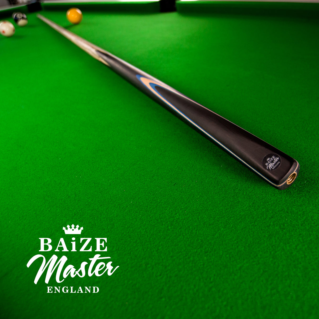 Baize Master Challenger 2 Piece Snooker Pool Cue and Case Set 9.5mm Pro Leather Tip with Black Hard Case