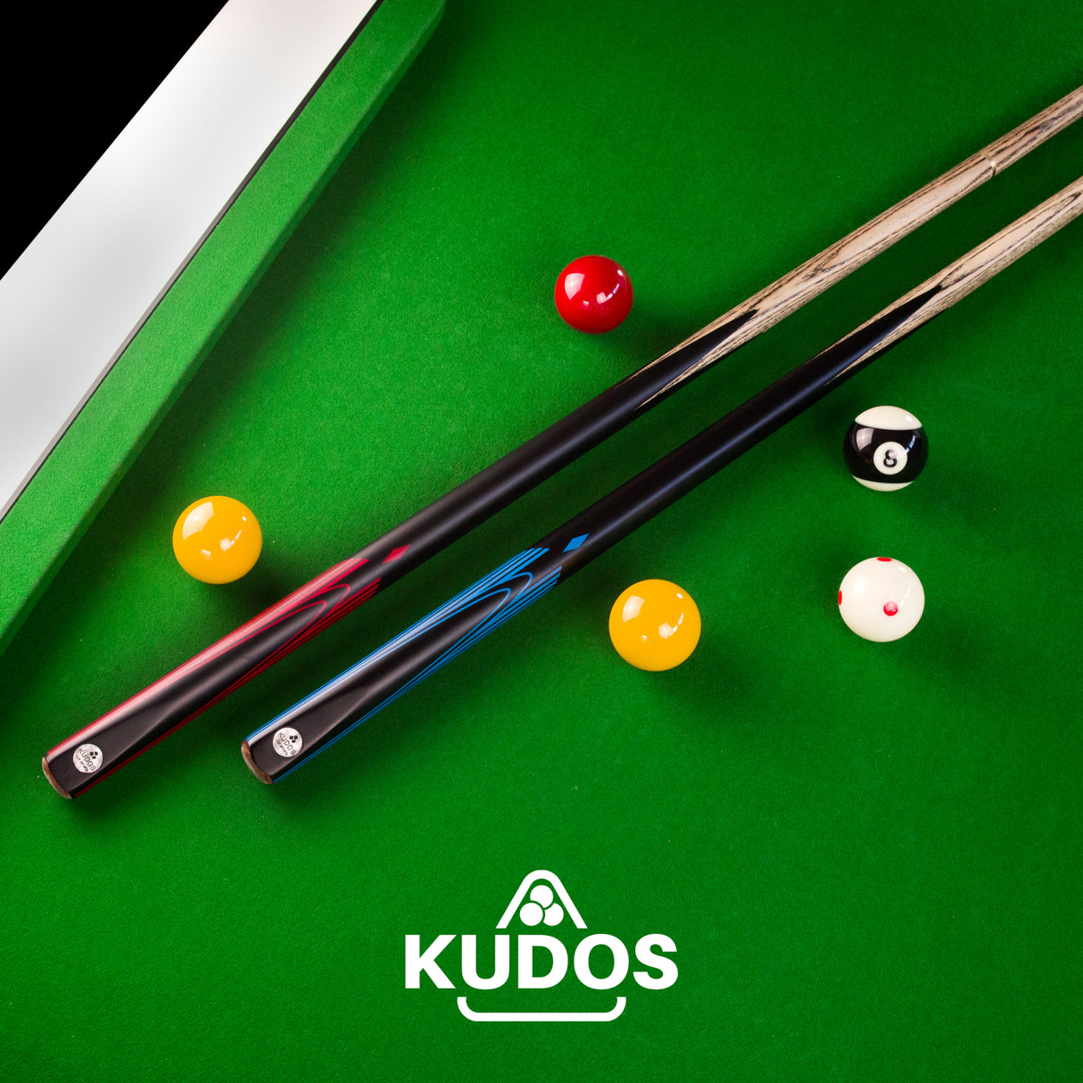 Kudos DIAMOND 57 Inch 2 Piece Snooker and Pool Cue and Soft Case Set 9.5mm Tip