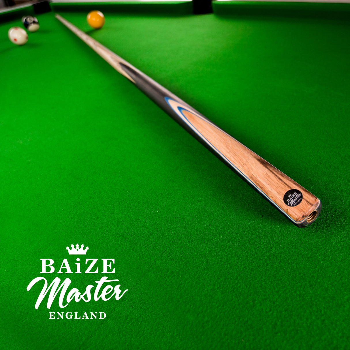 Baize Master Challenger 2 Piece Snooker Pool Cue and Case Set 9.5mm Pro Leather Tip with Black Hard Case
