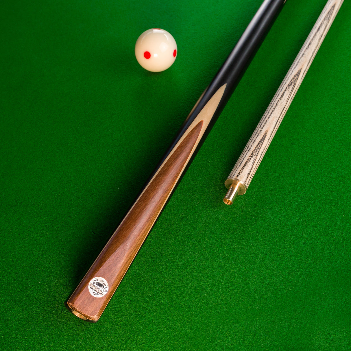 PRO147 Maple Flash 57 Inch 2 Piece Ash Snooker and Pool Cue and Soft Case Set 9.5mm Tip