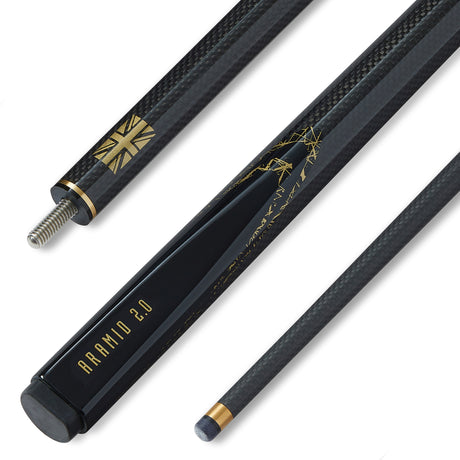 PowerGlide ARAMID 57 Inch 2 Piece Centre Joint Carbon Fibre Snooker Cue 10mm Tip