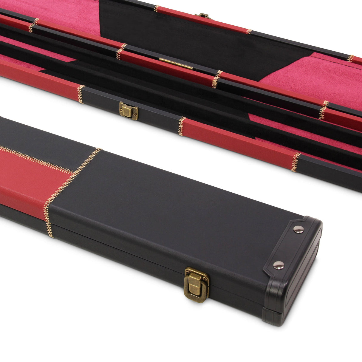 Deluxe 3/4 WIDE CHEQUERED Snooker Pool Cue Case with Plastic Ends - Holds 2 Cues