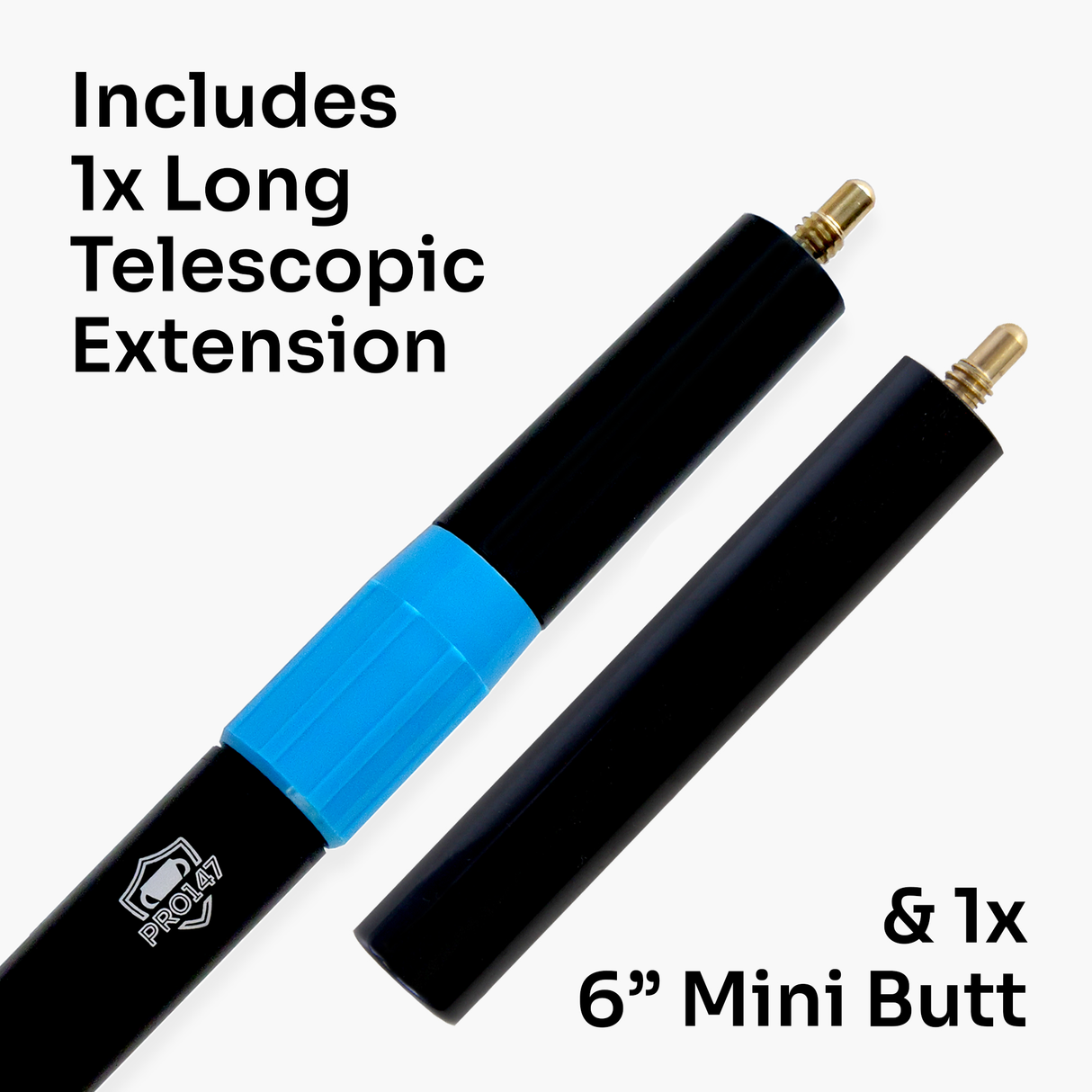 PRO147 Pearl Series Grey 57 Inch 3/4 Jointed Snooker Pool Cue and Case Set 9.5mm Pro Tip