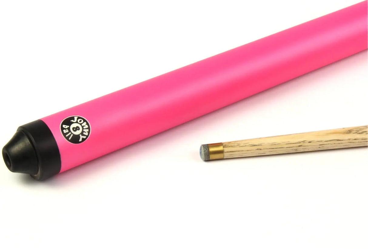 Jonny 8 Ball 48 inch PINK JET JUNIOR 2pc Ash Pool Snooker Cue & SOFT CASE Jonny 8 Ball
