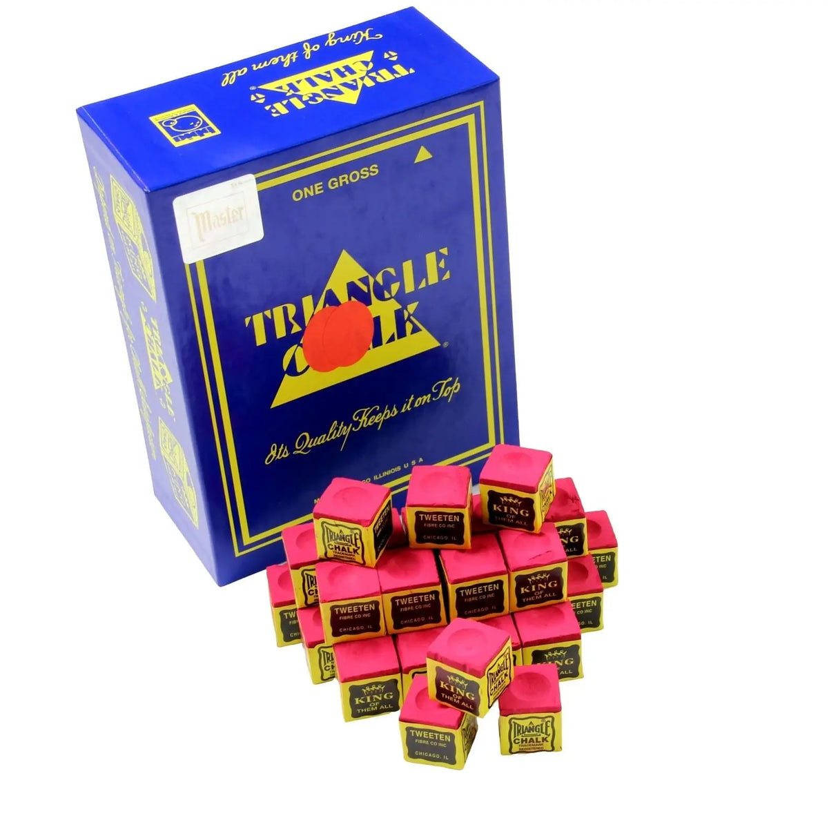 24 Pieces RED Triangle Snooker or Pool Chalk - Worlds Most Popular Chalk! Cue & Case