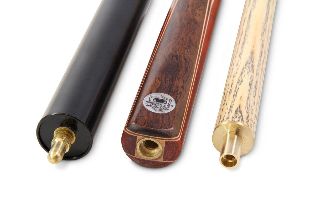 PRO147 2pc RED DEVIL Multi Splice Snooker Pool Cue Set with 3 Slot Hard Case