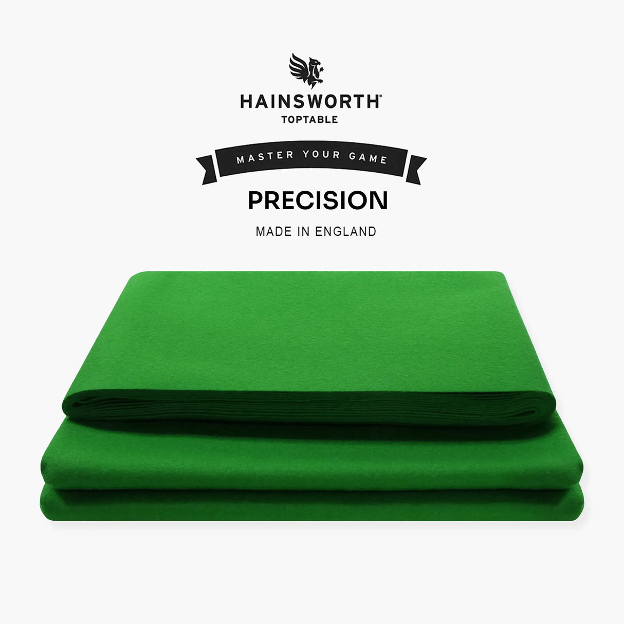 Hainsworth PRECISION Ultimate Tournament Pool Cloth - 7ft Bed & Cushions Set Green Hainsworth