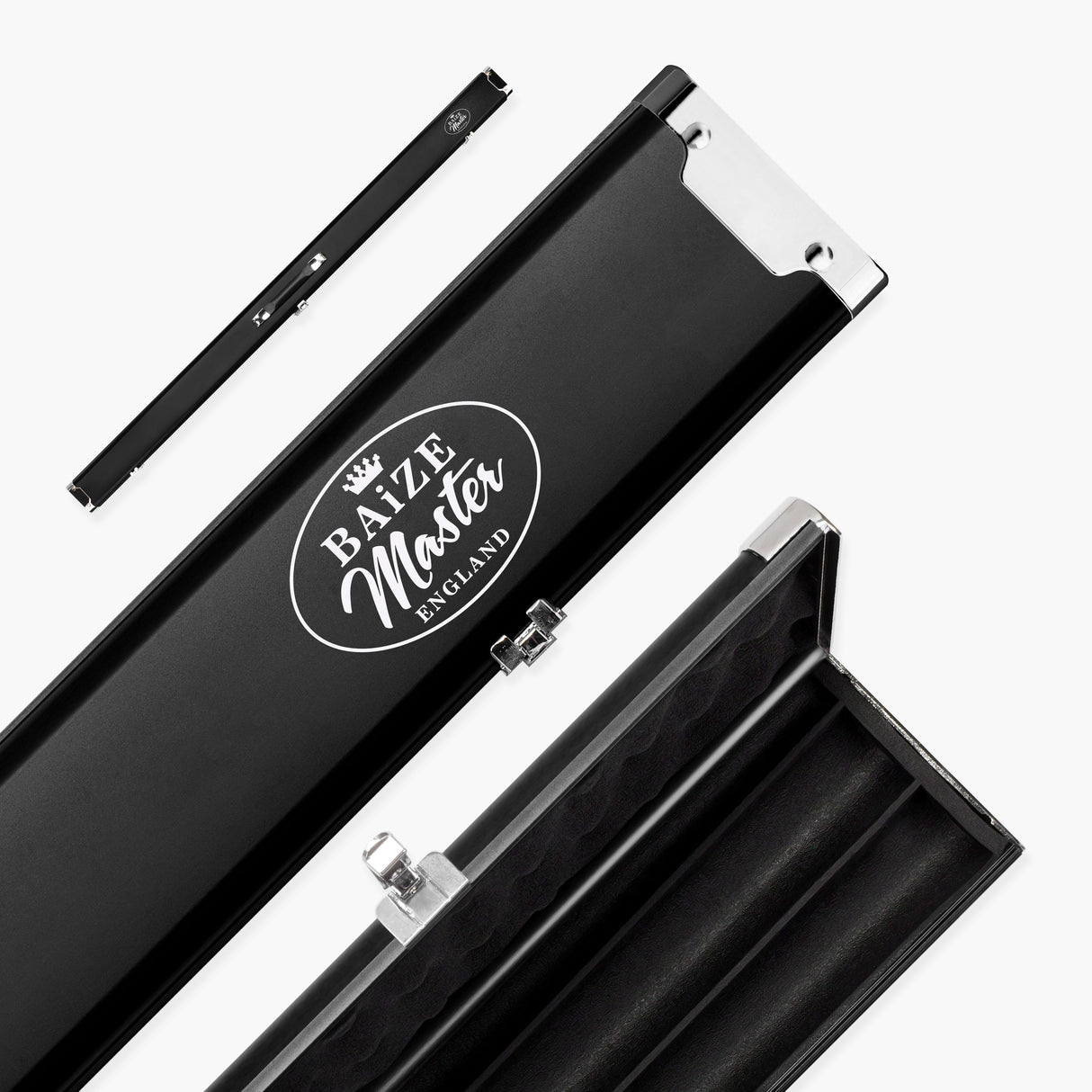 Baize Master Prestige Pro-Lock 1 Piece Luxury Metal Cue Case - Holds 2 x 1 Piece Cues + Extensions and Accessories