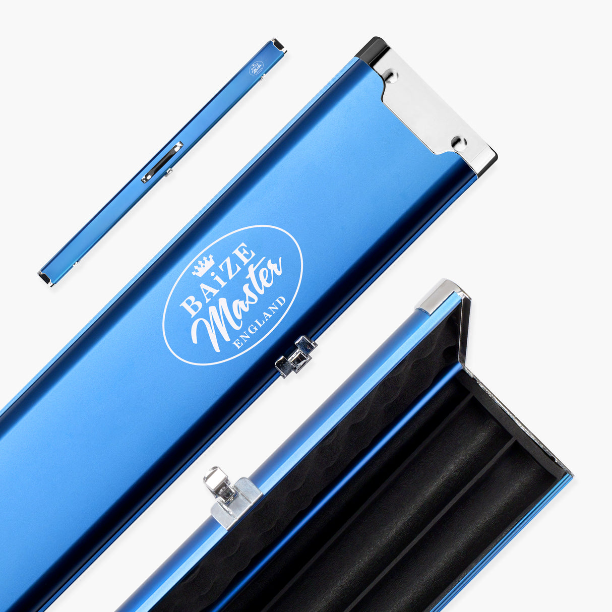 Baize Master Prestige Pro-Lock 1 Piece Luxury Metal Cue Case - Holds 2 x 1 Piece Cues + Extensions and Accessories