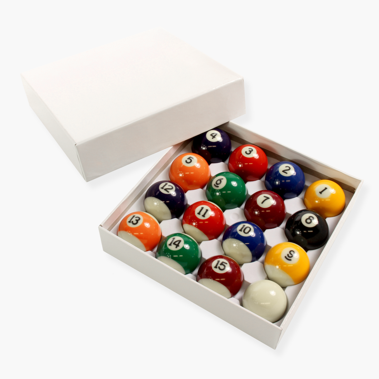 2 1/4 Inch (57mm) Premium Economy Spots & Stripes American Pool Balls - With Storage Box
