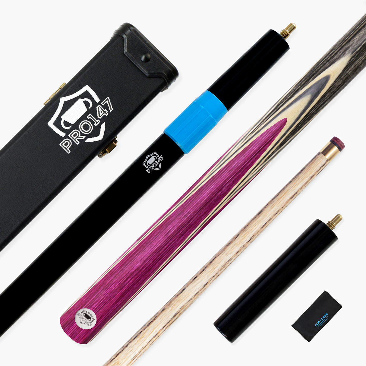 PRO147 TRIUMPH 3/4 Joint Premium Ash Snooker and Pool Cue and Case Set with 9.5mm Professional Layered Tip
