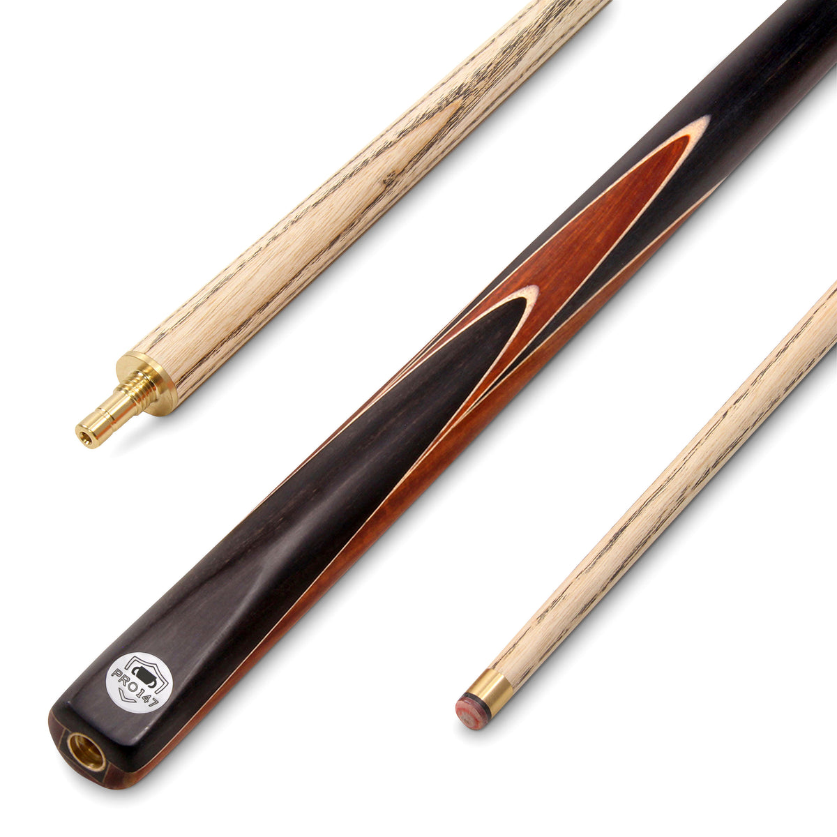PRO147 CRUCIBLE 57 Inch 2 Piece Ash Snooker Pool Cue with 9.5mm Tip + Mini Butt