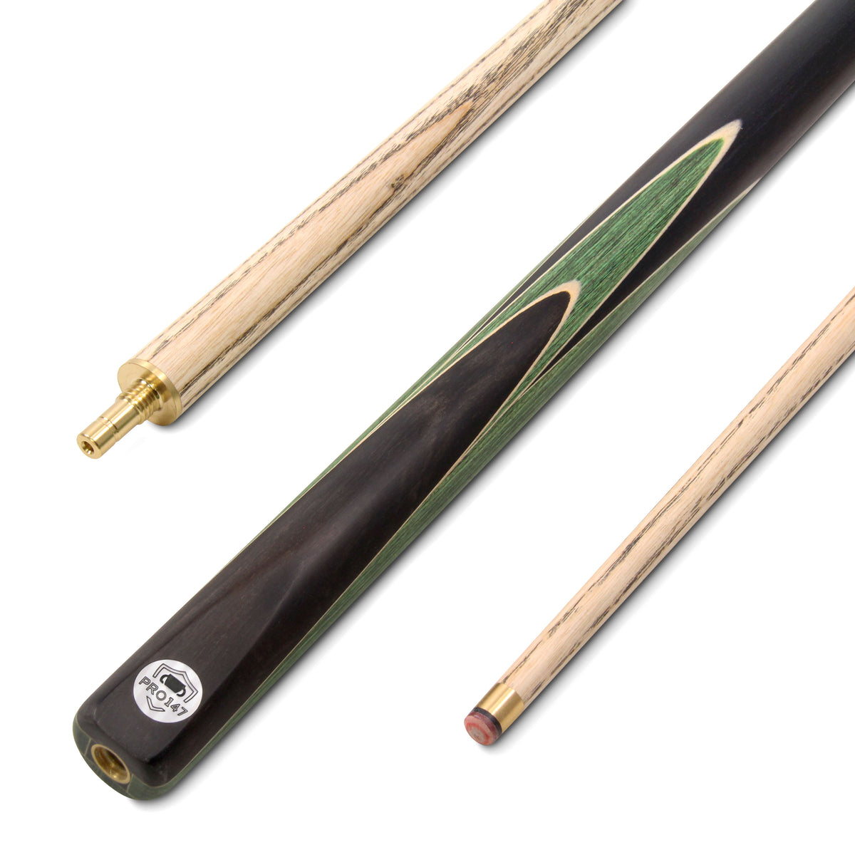 PRO147 CRUCIBLE 57 Inch 2 Piece Ash Snooker Pool Cue with 9.5mm Tip + Mini Butt