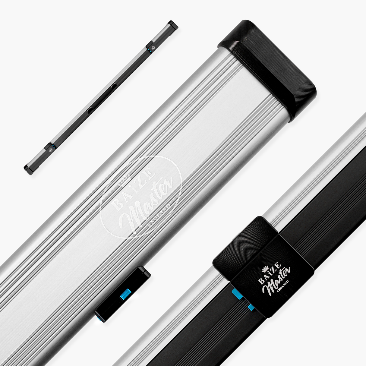 Baize Master Fusion ¾ 2 Slot Luxury Aluminium Snooker and Pool Cue Case with Trigger™ Lock – Holds 1 x ¾ Joint Cue + Extensions Baize Master