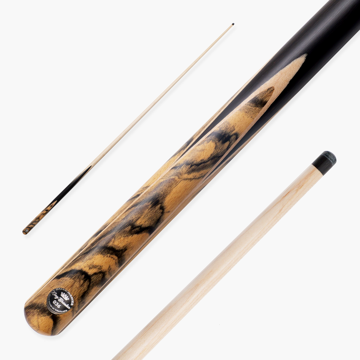 Baize Master King Breaker 58 Inch 1 Piece English Pool Break Cue with Maple Shaft and Ebony Butt - 10.2mm Phenolic Tip and Round Butt End – For Breaking Only