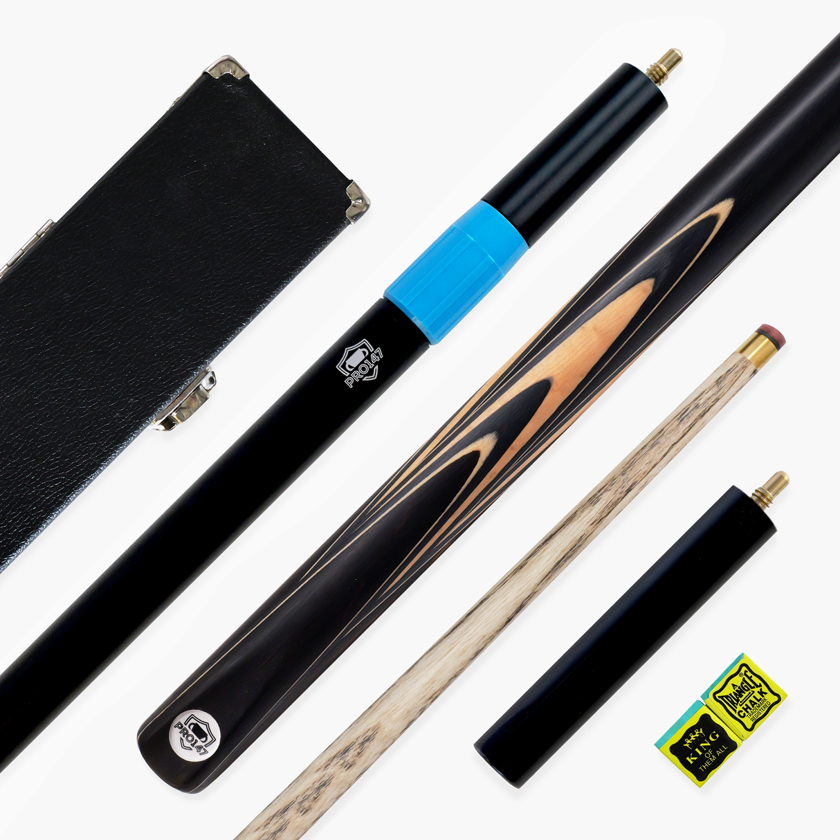 PRO147 Pearl Series Cream 57 Inch 3/4 Jointed Snooker Pool Cue and Case Set 9.5mm Pro Tip