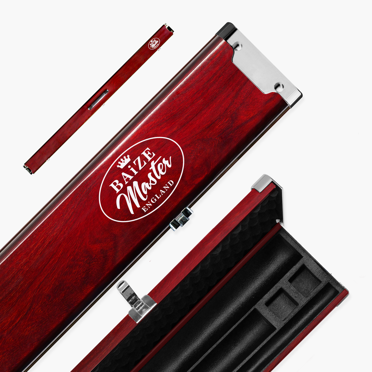 Baize Master Prestige 1 Piece Luxury Metal Cue Case - Holds 2 x 1 Piece Cues + Extensions + Accessories
