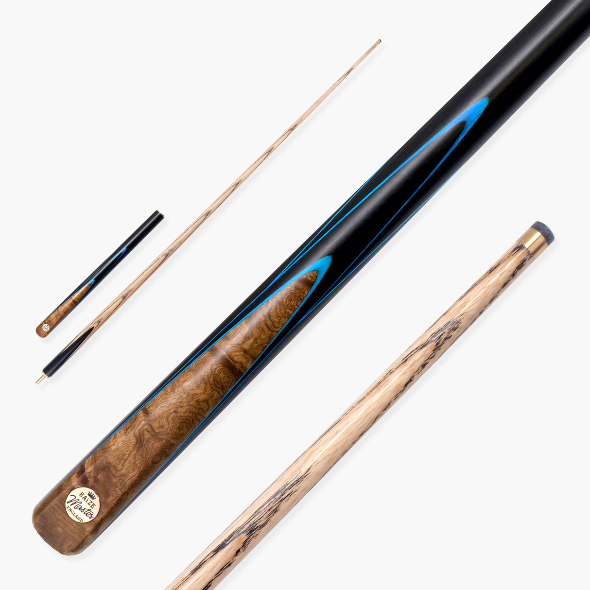Baize Master Blue Marksman ¾ Joint English Pool Cue with 8.5mm Baize Master Blue Pressed Tip