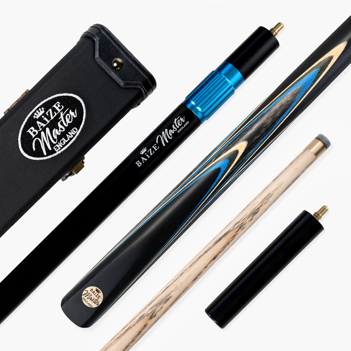 Baize Master Marine Centurion 3/4 Joint Snooker and Pool Cue and Case Set with 9.5mm Pro Impact Hybrid Tip Baize Master