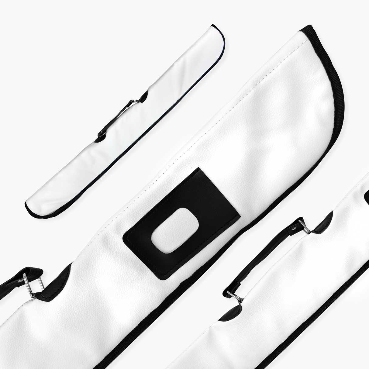 Quality Thick Padded WHITE Vinyl 2pc Soft Cue Case