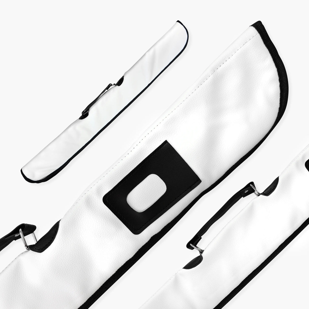 Quality Thick Padded WHITE Vinyl 2pc Soft Cue Case Cue & Case