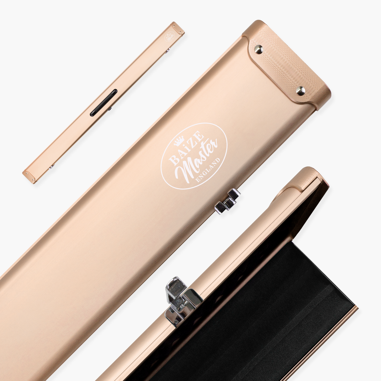 Baize Master Summit ¾ 3 Slot Luxury Aluminium Snooker and Pool Cue Case with Chunky Metal Ends – Holds 2 x ¾ Joint Cues