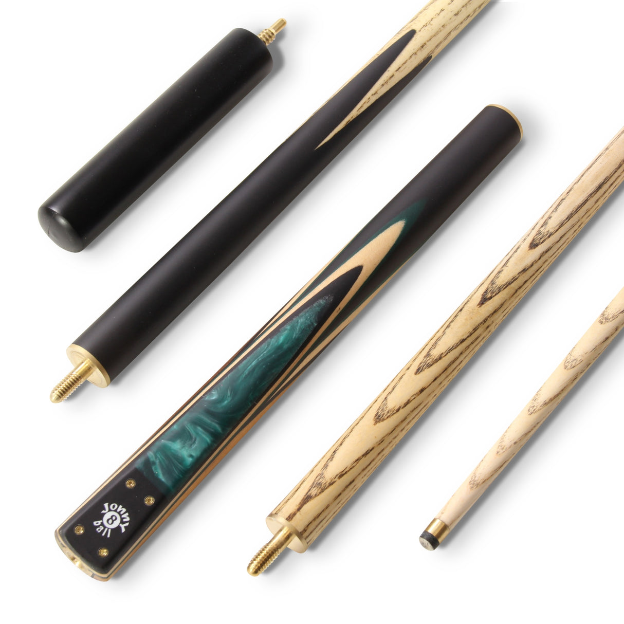Jonny 8 Ball MARBLE 57 Inch 3 Piece Snooker Pool Cue 9mm Tip - Shorten to 44 Inch