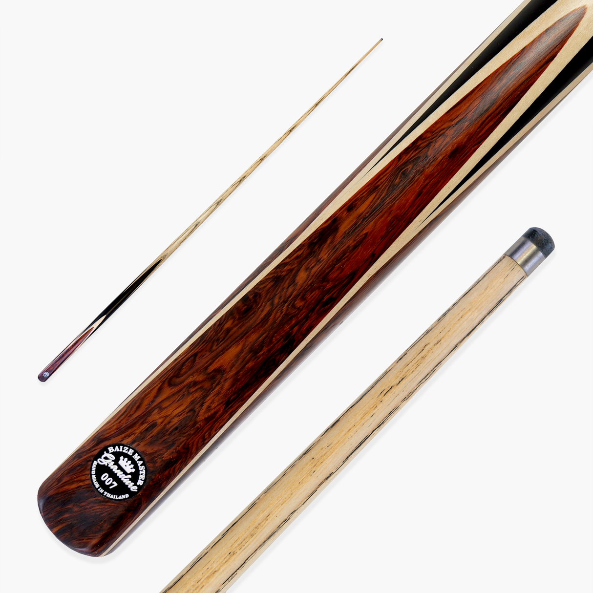 Baize Master Limited Edition Grandure #007 One Piece Hand Spliced Ultra-Premium English Pool Cue with Titanium Ferrule and Hand-Fitted Asia Cues Pro 8mm Tip – Handmade in Thailand by Asia Cues