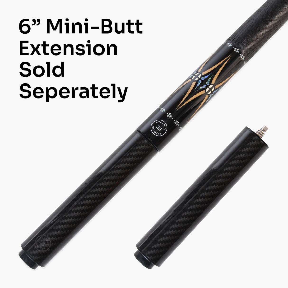 Dynamite Billiards DB1 Nitro Carbon Fiber American Pool Cue – 12.5mm HOW Black Tip – Designed by Darren Appleton