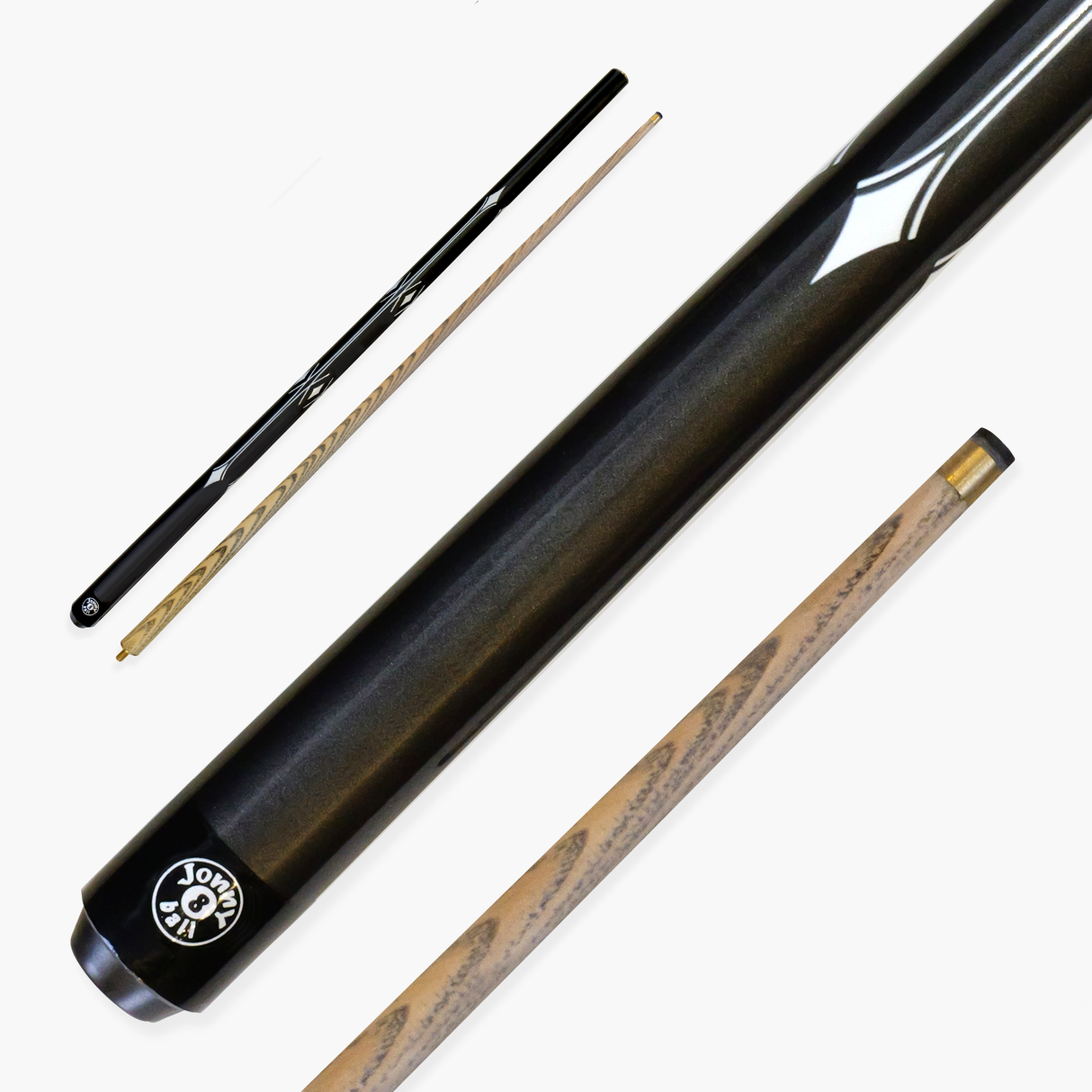 Jonny 8 Ball WHITE SPEAR 57 Inch 2 Piece Snooker Pool Cue with 9.5mm Tip