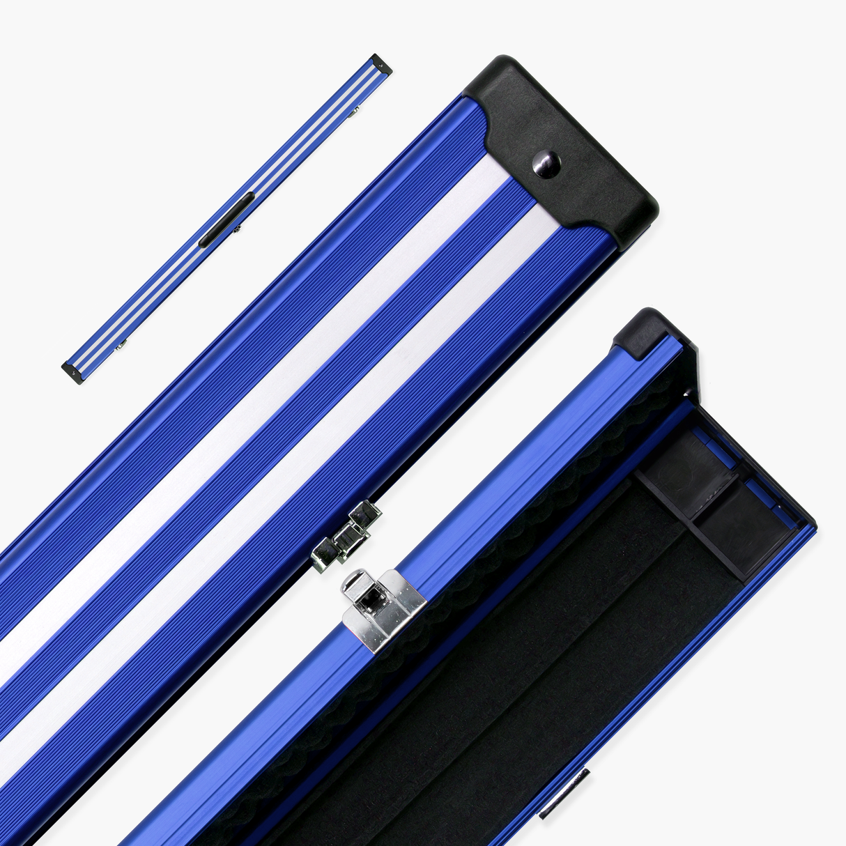 Silver Stripe Pro Aluminium Premium 3/4 Snooker and Pool Cue Case - Holds 1 x 3/4 Joint Cue + Extensions
