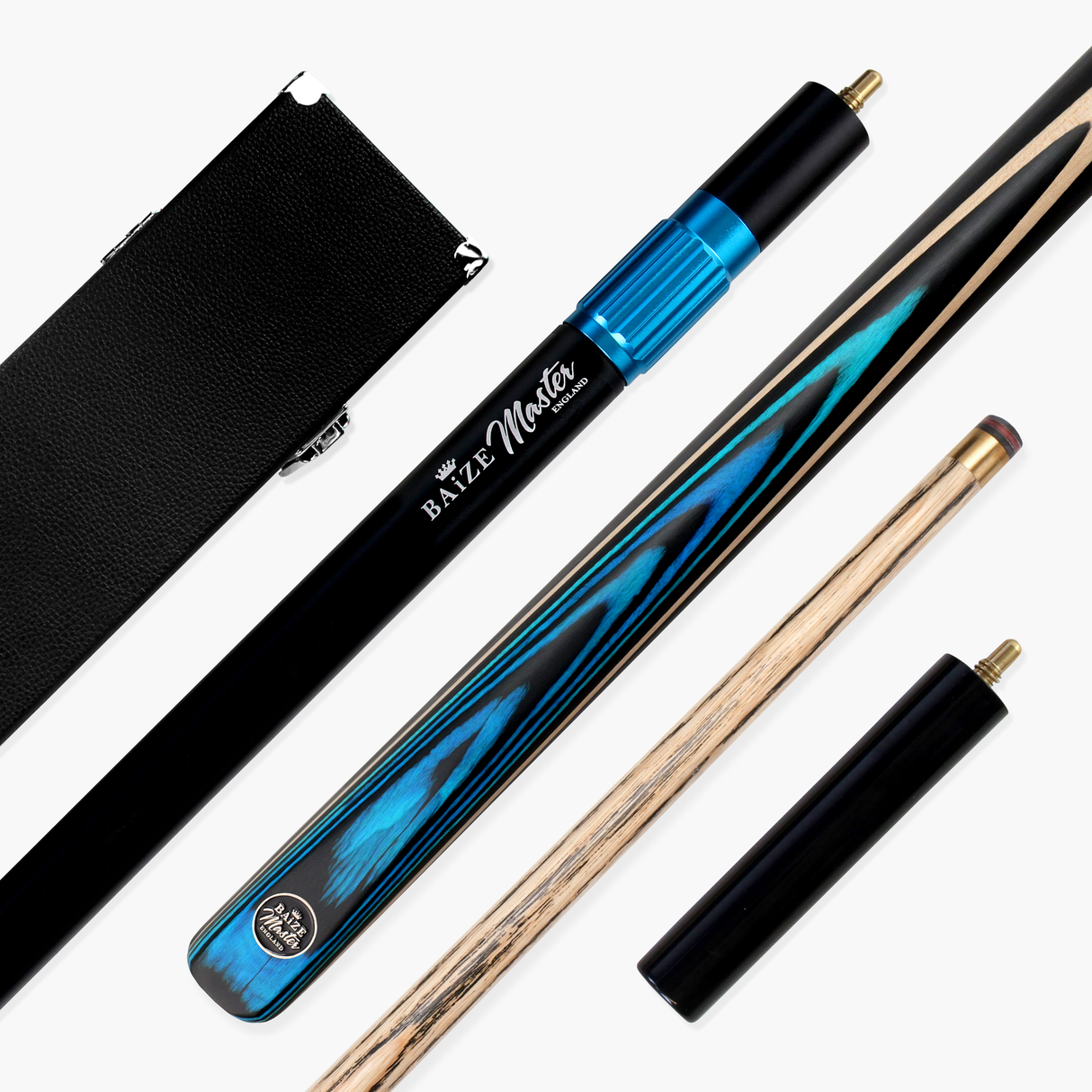 Baize Master BLACKLINE CLASSIC 2 Piece Snooker and Pool Cue and Case Set 9.5mm Layered Tip