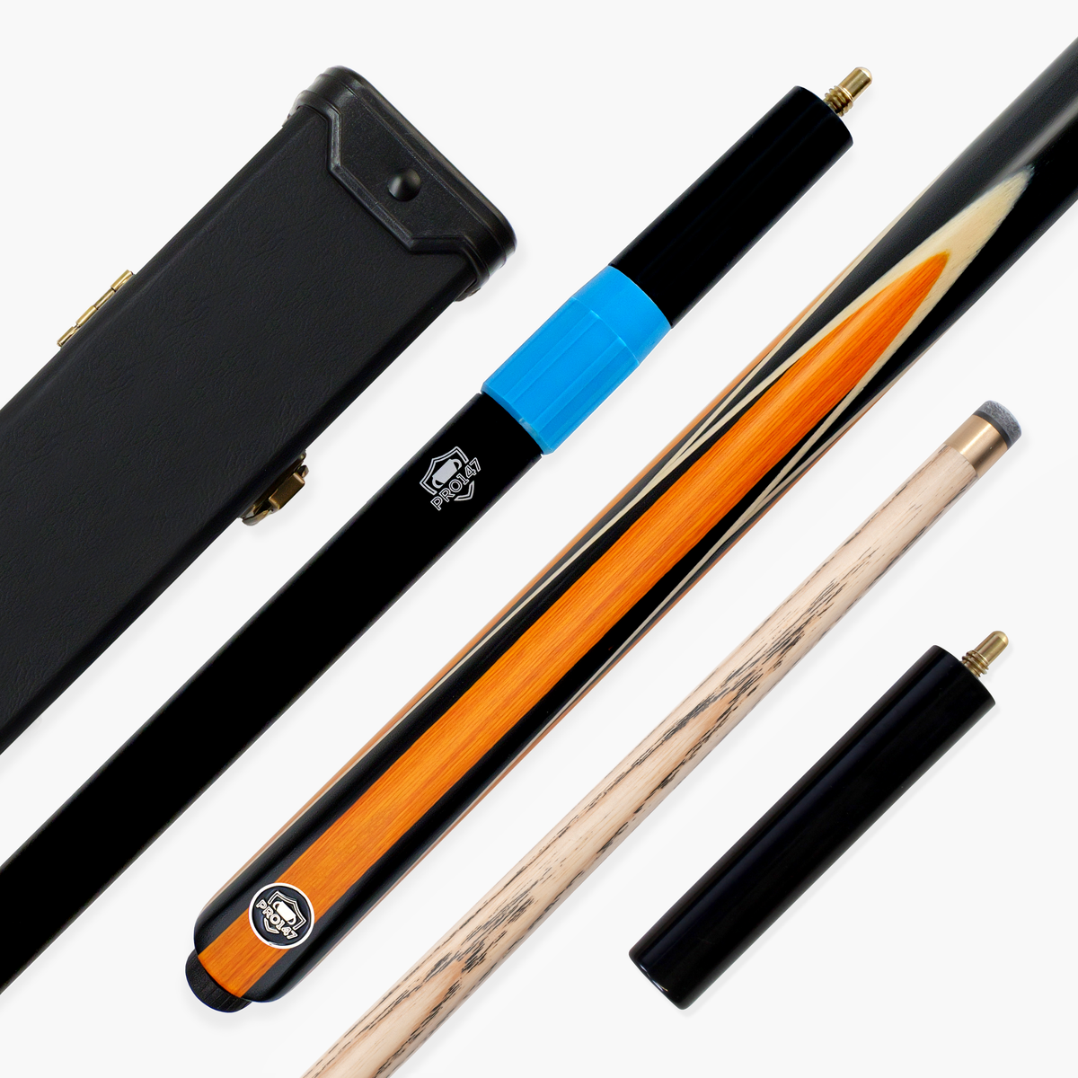 PRO147 Jester 1 Piece Snooker and Pool Cue and Case Set with 9.3mm Pro Tip