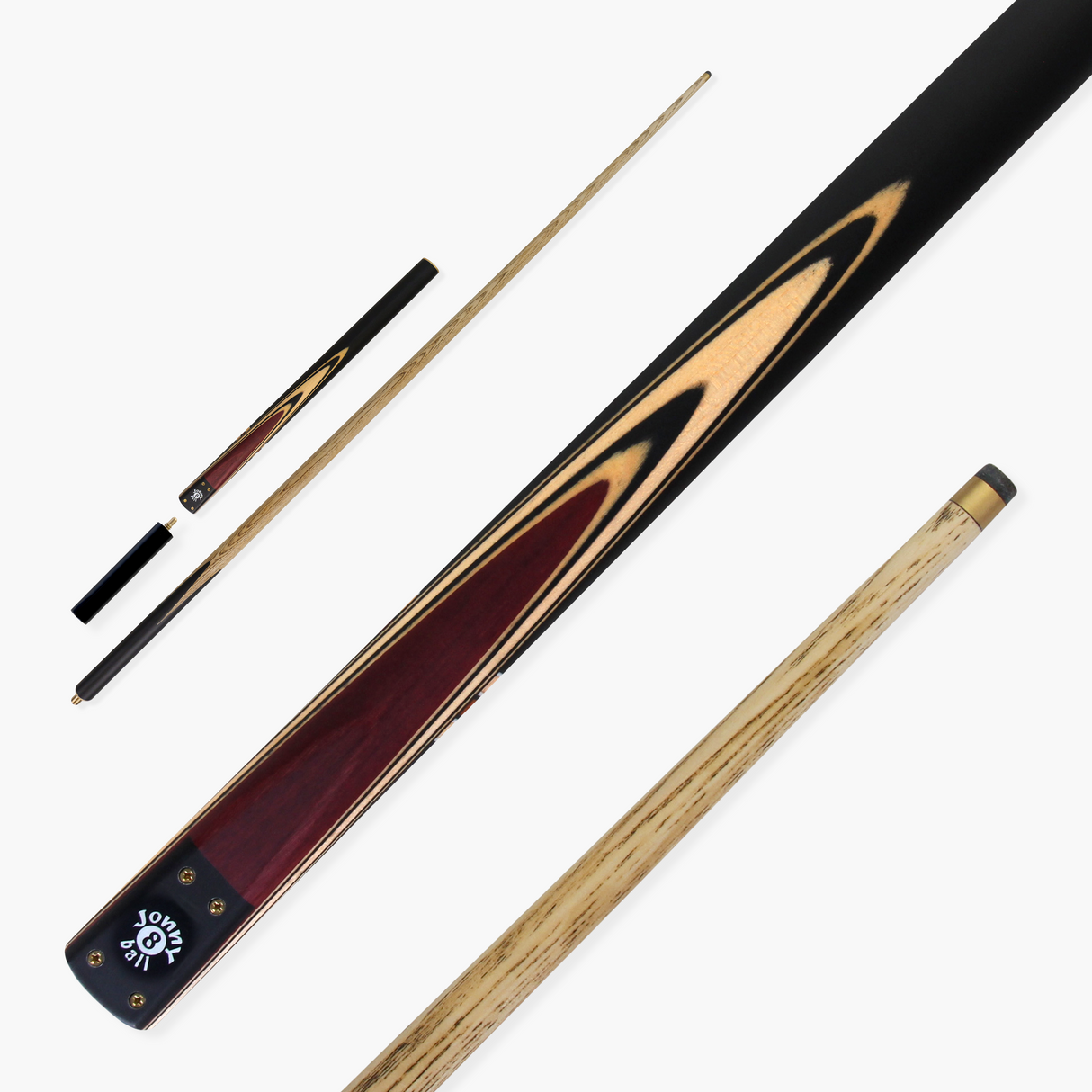 Jonny 8 Ball 57 Inch Traditional ¾ Jointed Ash Snooker Pool Cue 9mm tip + Mini Butt Jonny 8 Ball