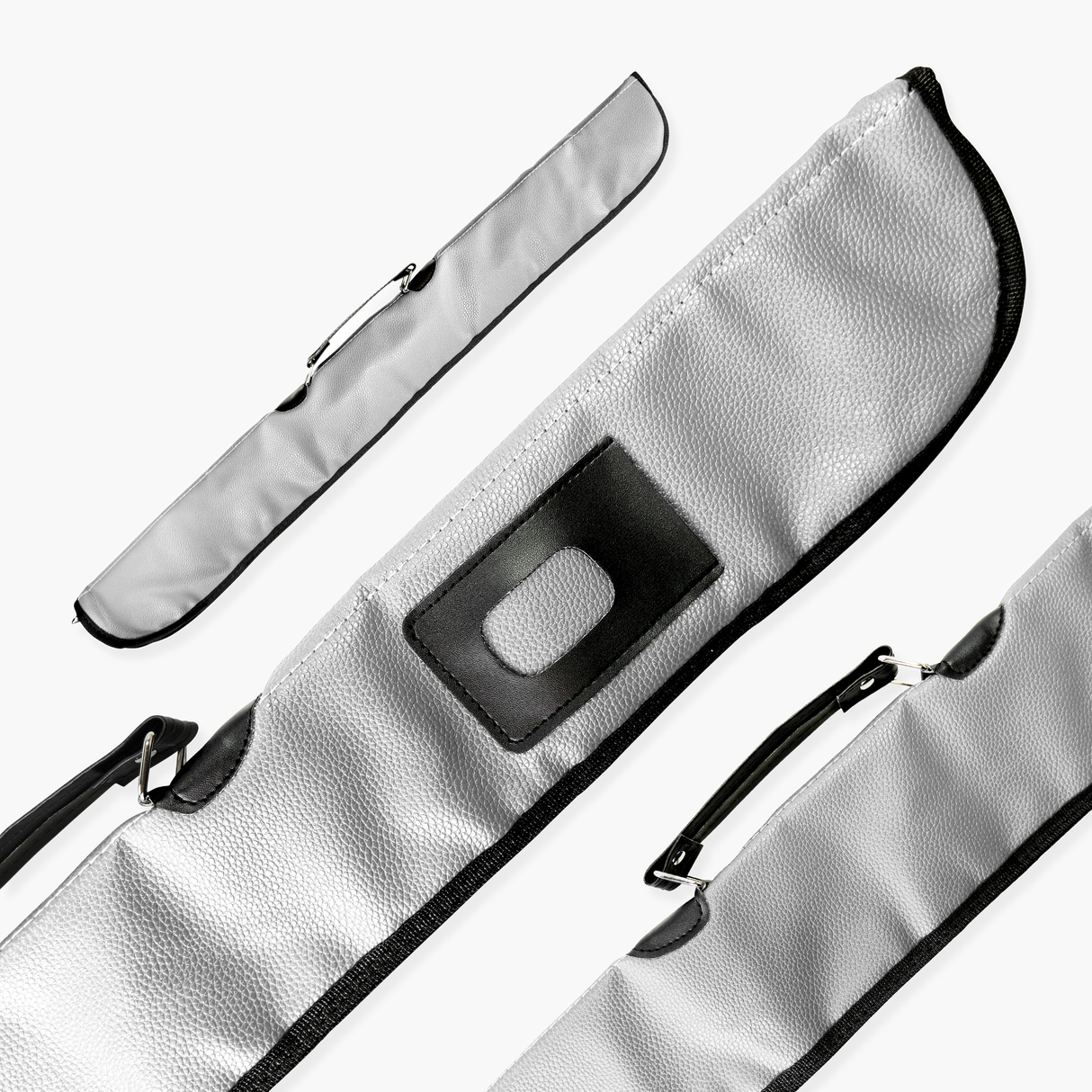 Quality Thick Padded Silver Vinyl 2pc Soft Cue Case Cue & Case