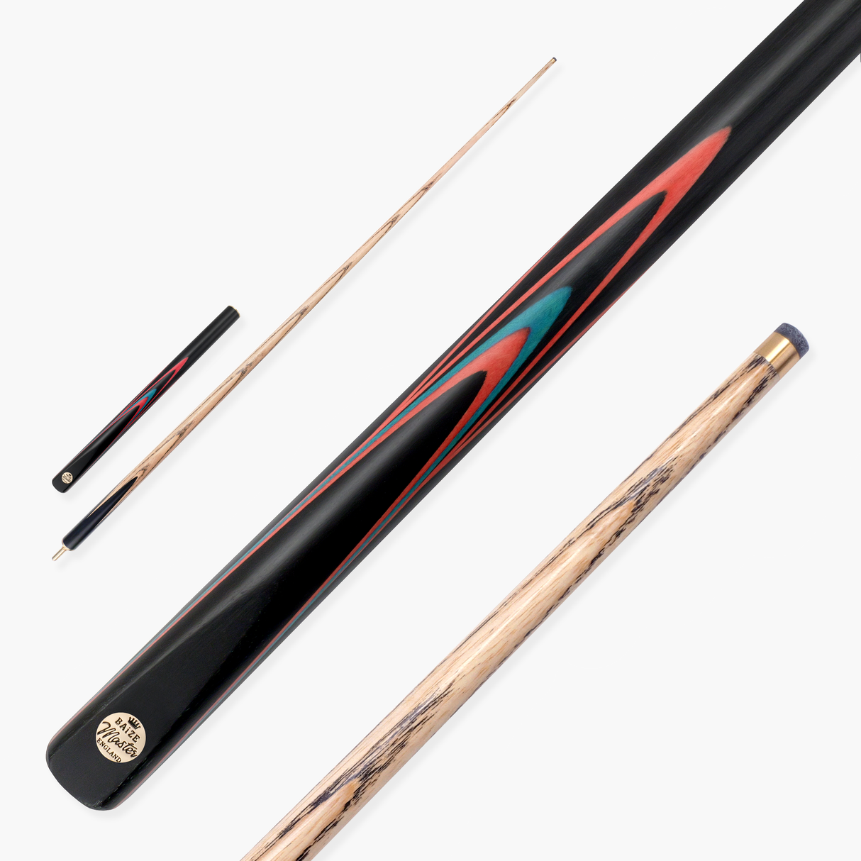 Baize Master Coral Marksman ¾ Joint English Pool Cue with 8.5mm Baize Master Blue Pressed Tip