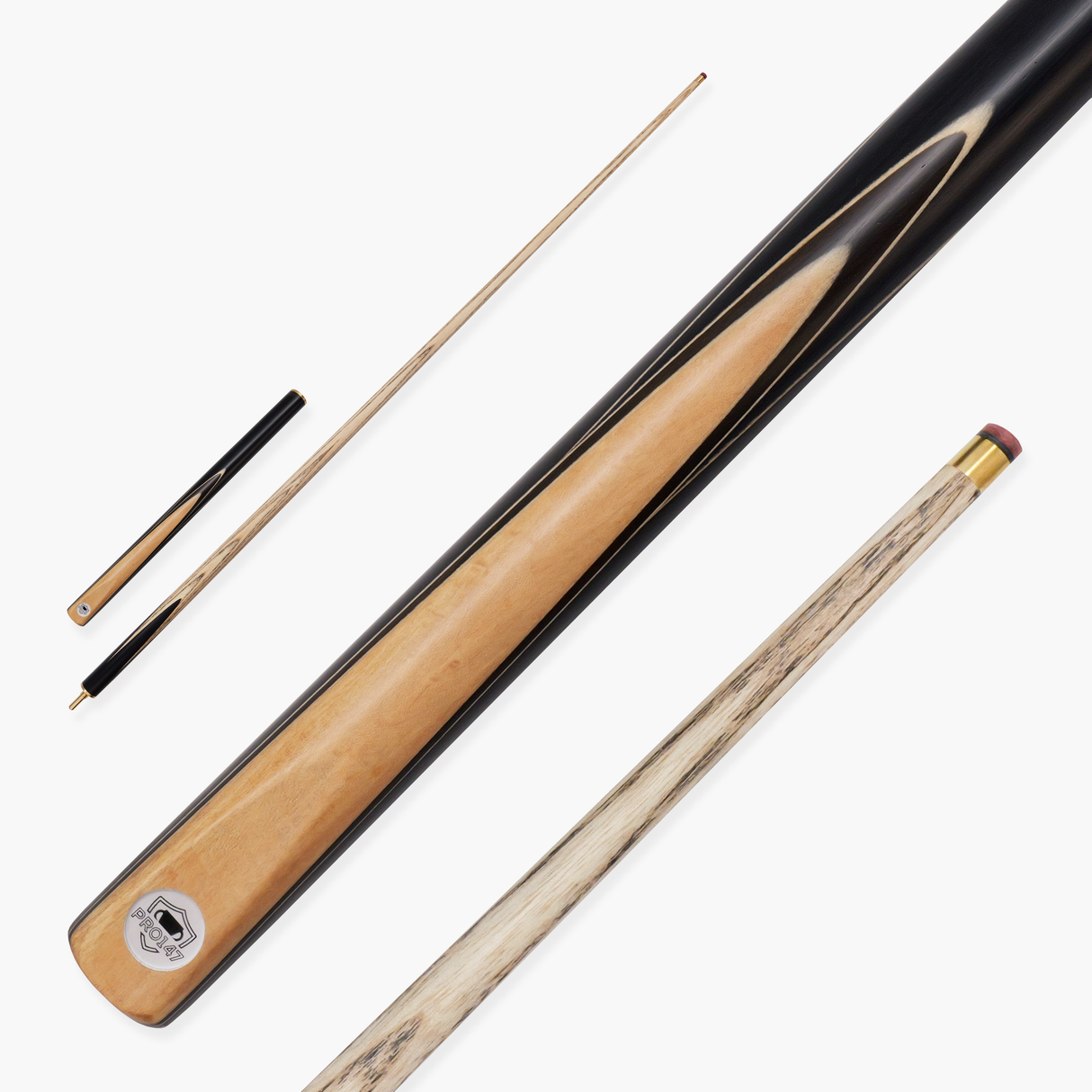 PRO147 Pearl Series Olive 57 Inch 3/4 Jointed Snooker Pool Cue 9.5mm Pro Leather Tip