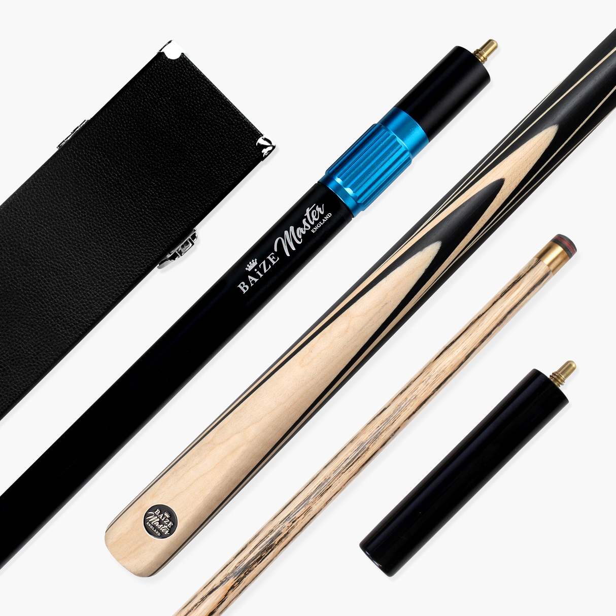 Baize Master BLACKLINE ELITE 2 Piece Snooker and Pool Cue and Case Set 9.5mm Layered Tip