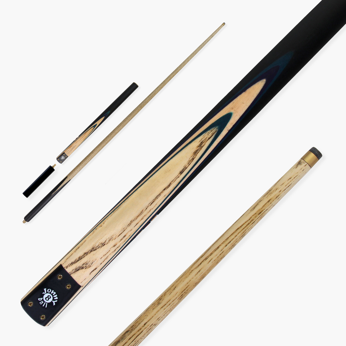 Jonny 8 Ball 57 Inch Traditional ¾ Jointed Ash Snooker Pool Cue 9mm tip + Mini Butt Jonny 8 Ball